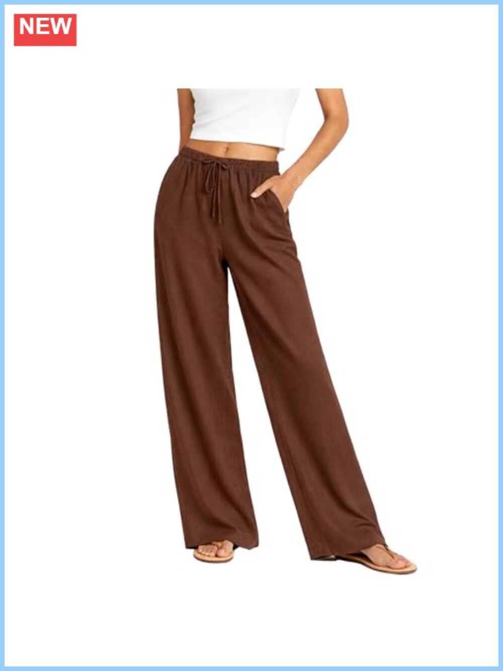 Wide Leg Linen Pants High Waisted Palazzo Summer Casual Loose Fit